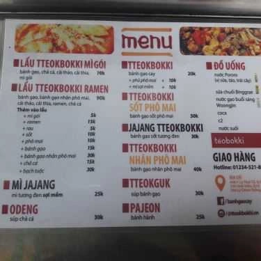 Thực đơn- Ăn vặt Tèobokki - Lý Chính Thắng