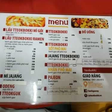 Thực đơn- Ăn vặt Tèobokki - Lý Chính Thắng