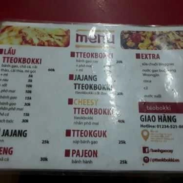 Thực đơn- Ăn vặt Tèobokki - Lý Chính Thắng