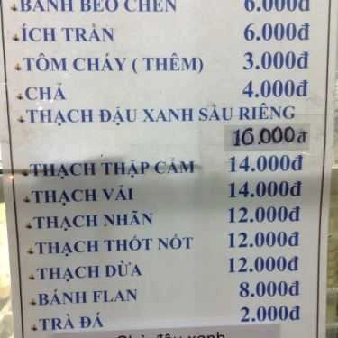 Thực đơn- Ăn vặt Thạch Chè - Bánh Bèo Chén