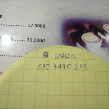Thực đơn- Thành Coffee - Phan Xích Long