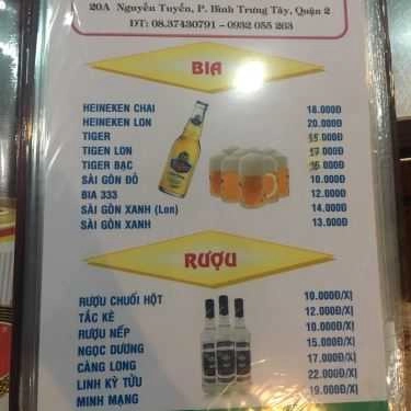 Thực đơn- Quán Nhậu Thanh Niên - Lẩu Và Các Món Nhậu