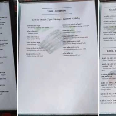 Thực đơn- Cafe Ẩm Thực Sinh Thái Thành Xuân Anh