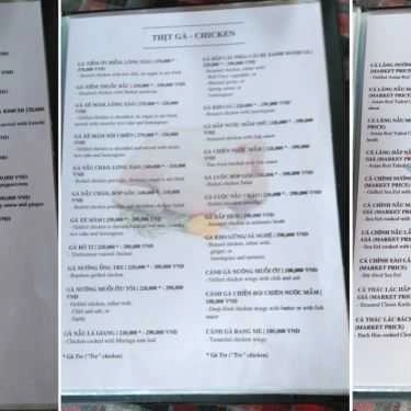 Thực đơn- Cafe Ẩm Thực Sinh Thái Thành Xuân Anh