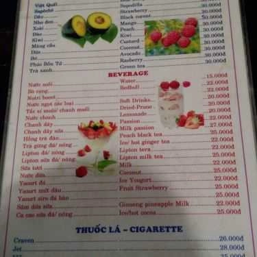Thực đơn- Thảo Lâm Coffee - Nguyễn Thái Bình