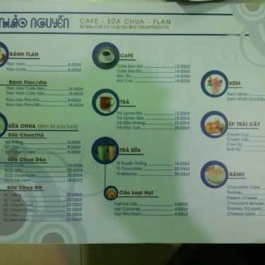 Thực đơn- Thảo Nguyễn Cafe & Sữa Chua Bánh Flan