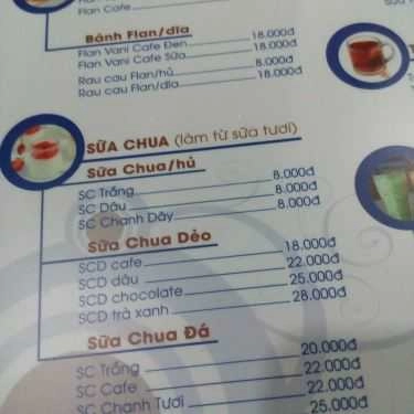 Thực đơn- Thảo Nguyễn Cafe & Sữa Chua Bánh Flan