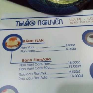 Thực đơn- Thảo Nguyễn Cafe & Sữa Chua Bánh Flan