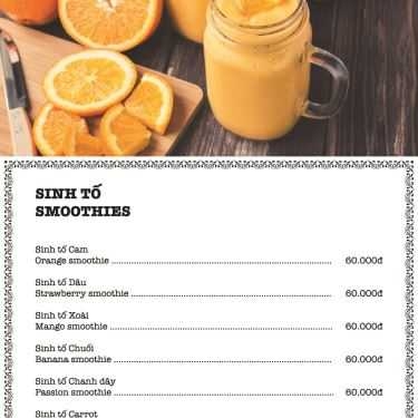 Thực đơn- The Art Cafe