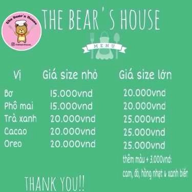 Thực đơn- Shop online The Bear's House - Shop Bắp Rang Online