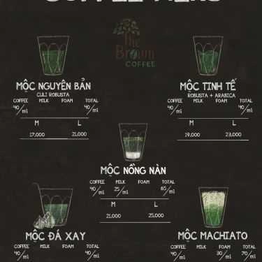 Thực đơn- The Brown Coffee