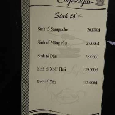 Thực đơn- The Citylight - Cafe & Karaoke