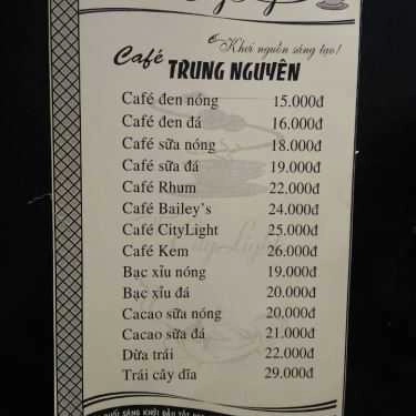 Thực đơn- The Citylight - Cafe & Karaoke