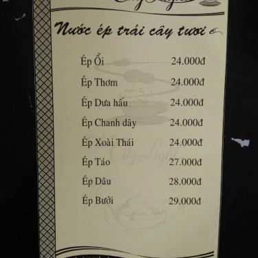Thực đơn- The Citylight - Cafe & Karaoke