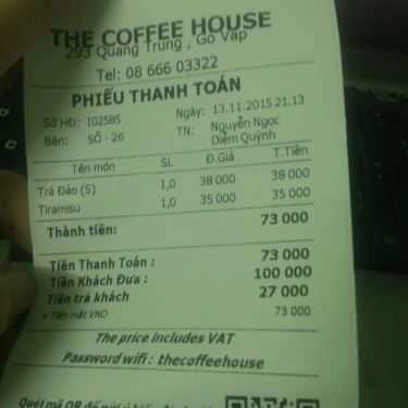 Tổng hợp- The Coffee House - Quang Trung