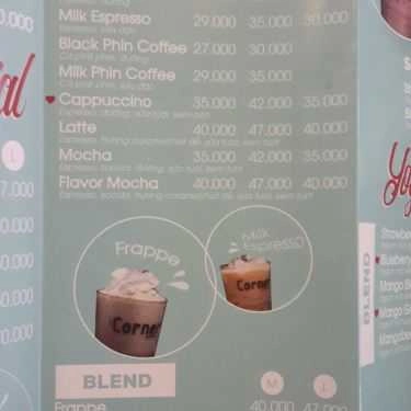 Thực đơn- The Corner - Coffee & More - Đường Số 7