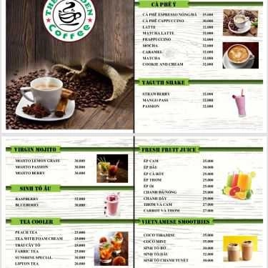 Thực đơn- The Garden - Coffee, Smoothies & Milk Tea