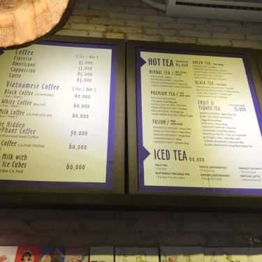 Thực đơn- The Hidden ElePhant - Books & Coffee