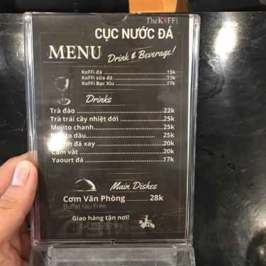 Thực đơn- Cafe The Koffi Cục Nước Đá