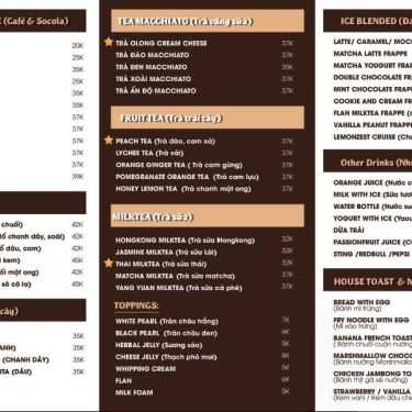 Thực đơn- The Stand Coffee