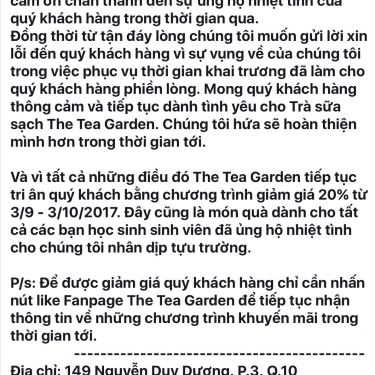 Tổng hợp- Cafe The Tea Garden