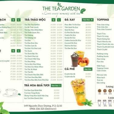 Thực đơn- Cafe The Tea Garden