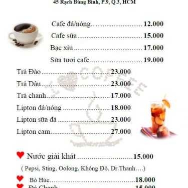 Thực đơn- The Win Coffee