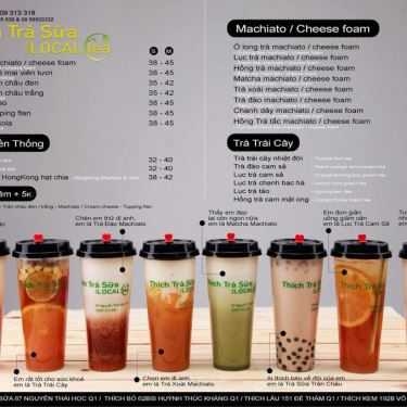 Thực đơn- Cafe Thích Trà Sữa - Local Tea - Nguyễn Thái Học