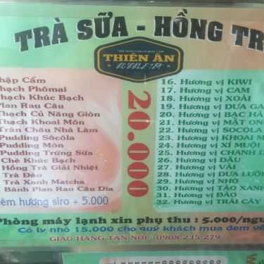 Thực đơn- Ăn vặt Thiên Ân - Trà Sữa Thạch Nhà Làm