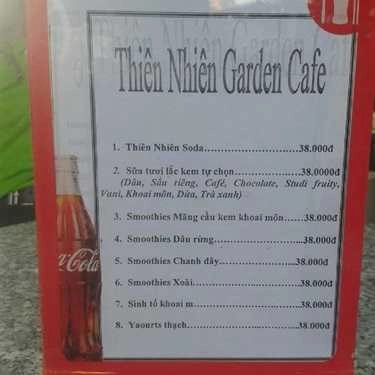 Thực đơn- Thiên Nhiên - Cafe Garden