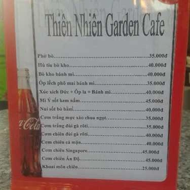 Thực đơn- Thiên Nhiên - Cafe Garden
