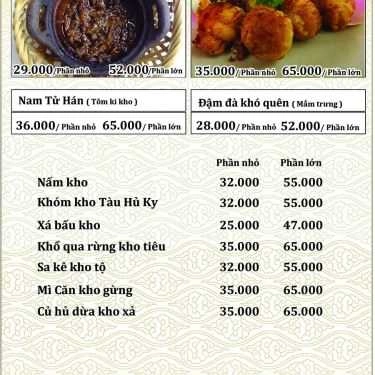 Thực đơn- Quán Ăn Thiên Thu Tịnh Quán - Ẩm Thực Chay