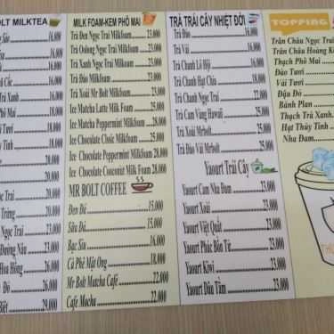 Thực đơn- Thunderbolt - Coffee & Tea