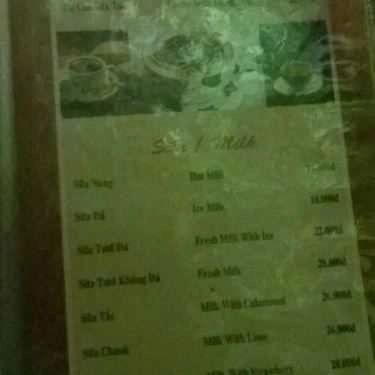 Thực đơn- Thúy Cát Cafe