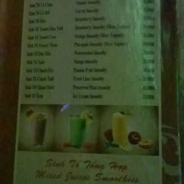 Thực đơn- Thúy Cát Cafe
