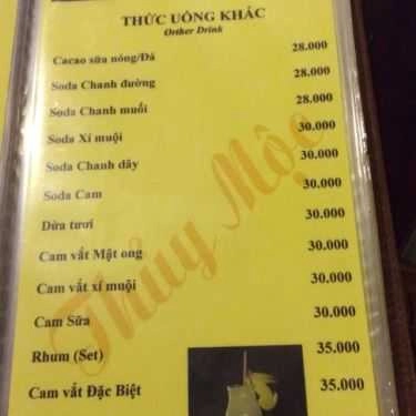 Thực đơn- Thủy Mộc Cafe - Lê Lợi