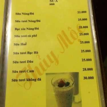 Thực đơn- Thủy Mộc Cafe - Lê Lợi