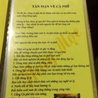 Thực đơn- Thủy Mộc Cafe - Lê Lợi