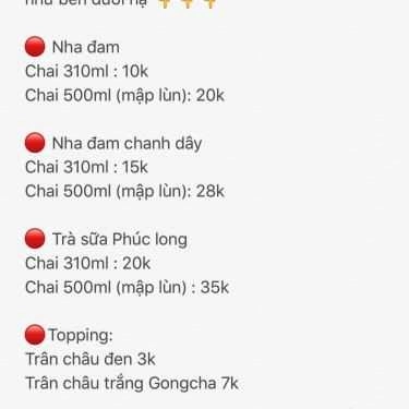 Thực đơn- Shop online Ti Ti - Trà Sữa & Nha Đam Online