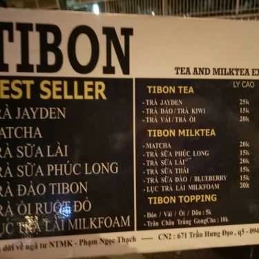 Thực đơn- Ăn vặt Tibon Milktea - Hồ Con Rùa