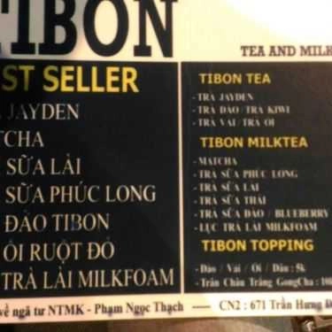 Thực đơn- Ăn vặt Tibon Milktea - Hồ Con Rùa
