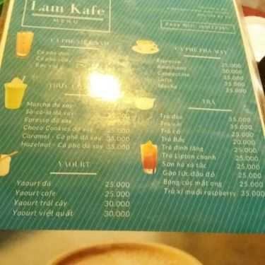 Thực đơn- Tiệm Cà Phê Lam - Lam Kafe