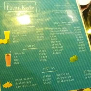 Thực đơn- Tiệm Cà Phê Lam - Lam Kafe