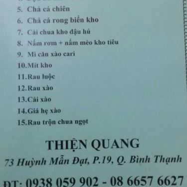 Tổng hợp- Quán Ăn Tiệm Cơm Chay Thiện Quang