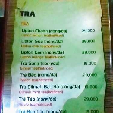 Thực đơn- Tiếng Thu Cafe