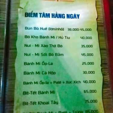 Thực đơn- Tiếng Thu Cafe