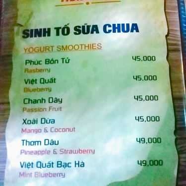 Thực đơn- Tiếng Thu Cafe
