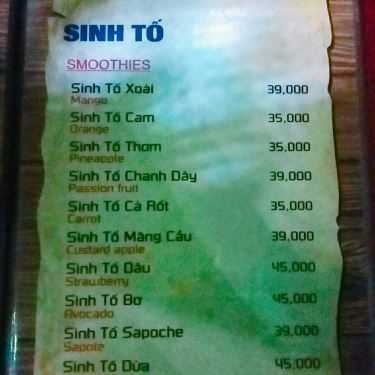 Thực đơn- Tiếng Thu Cafe
