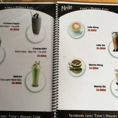Thực đơn- Time's Houses Cafe - Dương Đức Hiền