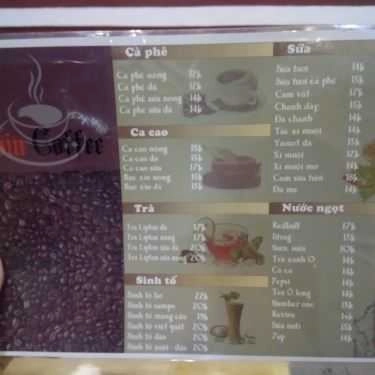 Thực đơn- Tin Coffee